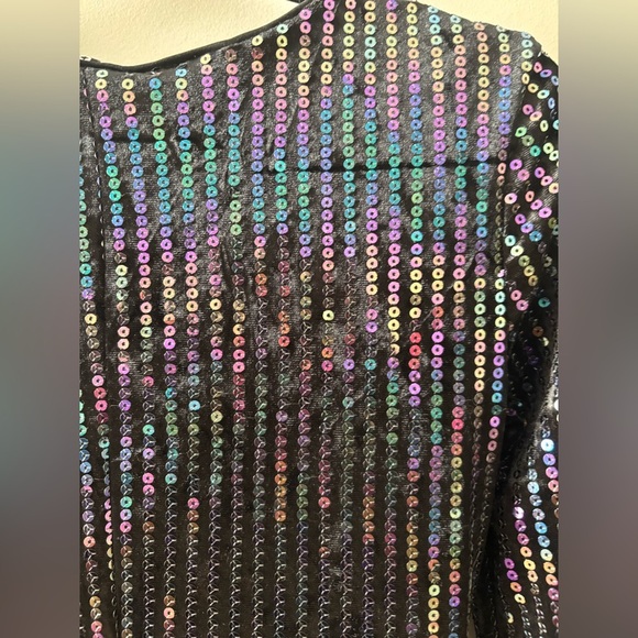 H&M Black Sequin Long Sleeve Dress - Picture 5 of 7